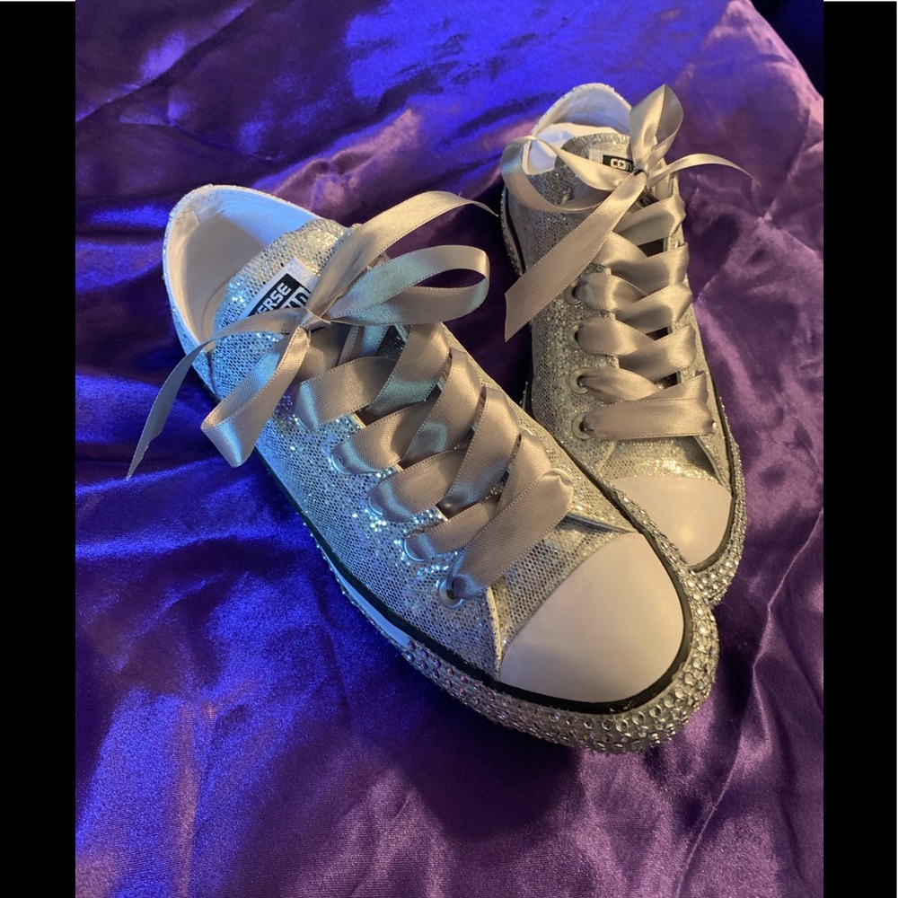 Silver Bling Converses